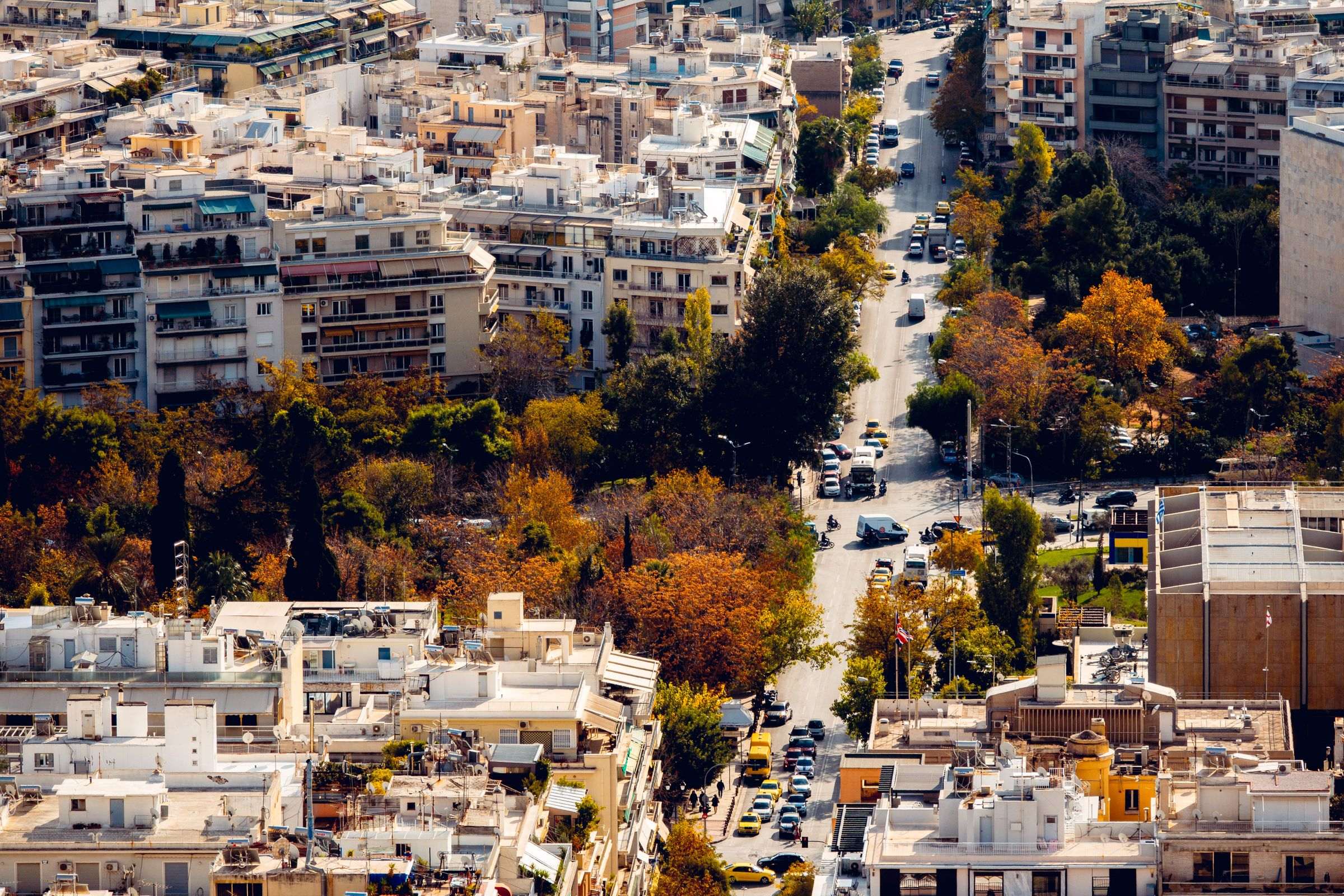 Vue aérienne d’un quartier résidentiel